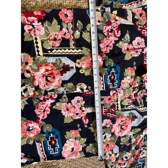 vintage AT LAST Basics 100% cotton short sleeve button up 90s Sz Med - Picture 6 of 7